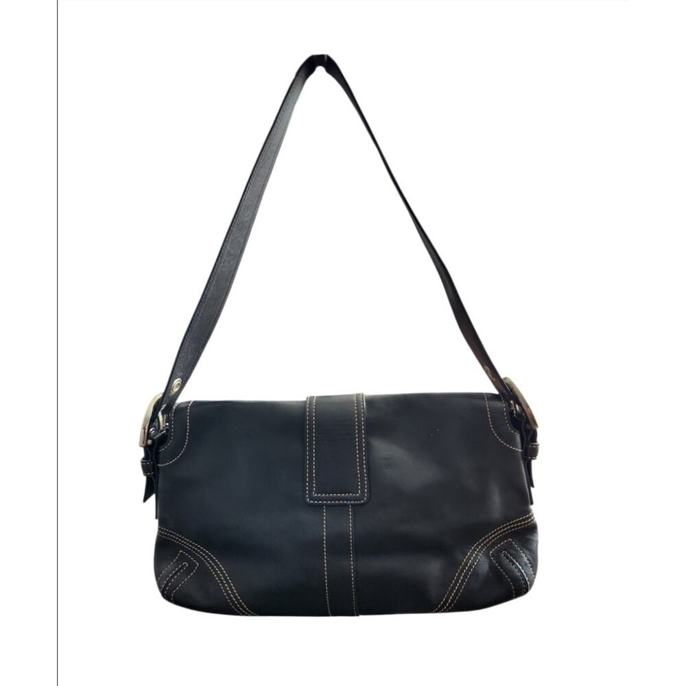Coach 9434 Vintage Y2K Soho Black Leather Shoulder Bag w/Contrast Stitching - Picture 3 of 13